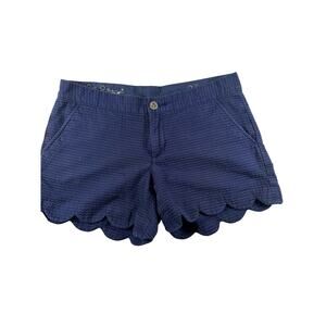 Lilly Pulitzer Buttercup Short Womens Size 2 Scalloped 5" Inseam Dark Blue
